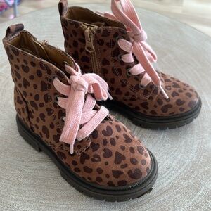 Animal print combat boots toddler size 9